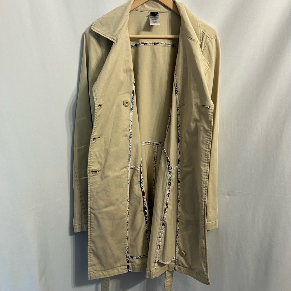 Patagonia Organic Cotton Tan Trench Coat Size Large - Picture 4 of 5